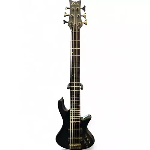 Used Schecter Guitar Research Stiletto Studio 6 String Black Electric Bass Guitar Black - musicians--Friend