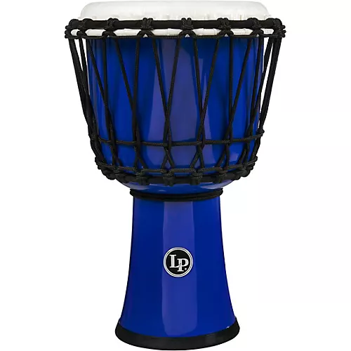 LP World Rope-Tuned Circle Djembe, 7 in. Blue Marble - musicians--Friend
