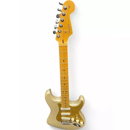 Used Fender AMERICAN STANDARD STRATOCASTER Gold Solid Body Electric Guitar Gold - musicians--Friend