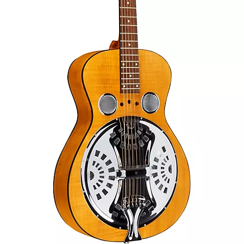 Dobro Hound Dog Deluxe Round Neck Acoustic-Electric with Pickup Vintage Brown - musicians--Friend