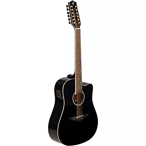 H. Jimenez LGD1 Spruce Top 12-String Acoustic-Electric Guitar Black - musicians--Friend