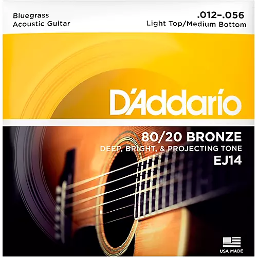 D'Addario EJ14 80/20 Bronze Bluegrass Medium Light Acoustic Guitar Strings - musicians--Friend