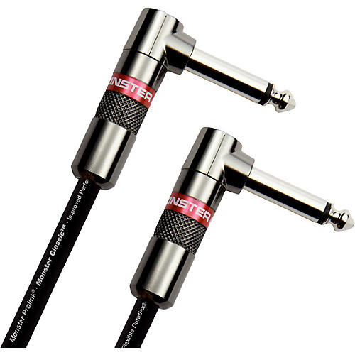 Monster Cable Prolink Classic Instrument Cable Right Angle to Right Angle 8 in. Black - musicians--Friend