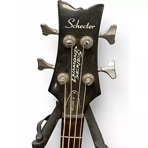 Used Schecter Guitar Research DELUXE 4 Black Electric Bass Guitar Black - musicians--Friend
