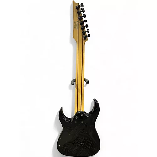 Used Ibanez RG7321 7 String Black Solid Body Electric Guitar Black - musicians--Friend