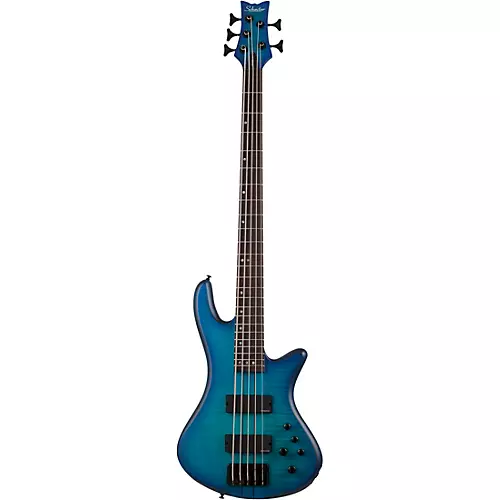 Schecter Guitar Research Stiletto Studio-5 5-String Electric Bass Guitar Ocean Blue Burst - musicians--Friend