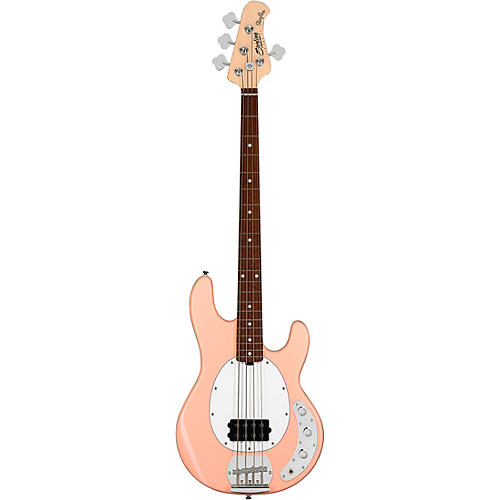 Sterling by Music Man StingRay Ray4 Electric Bass Guitar Pueblo Pink White Pickguard - musicians--Friend