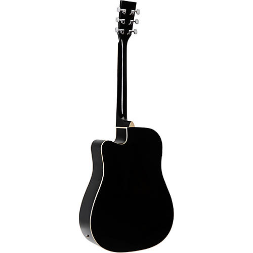 Rogue RA-110D-CE Dreadnought Cutaway Acoustic-Electric Guitar Black - musicians--Friend