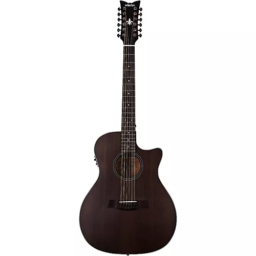 Schecter Guitar Research Orleans Studio 12-String Acoustic Guitar See-Thru Black - musicians--Friend