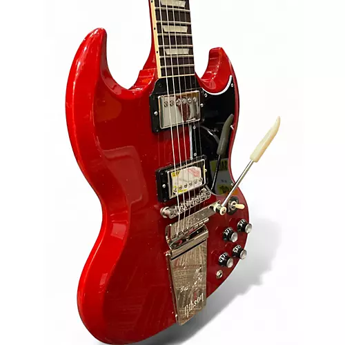 Used Gibson Sg Standard 61 Maestro Vibrola Vintage Cherry Solid Body Electric Guitar Vintage Cherry - musicians--Friend
