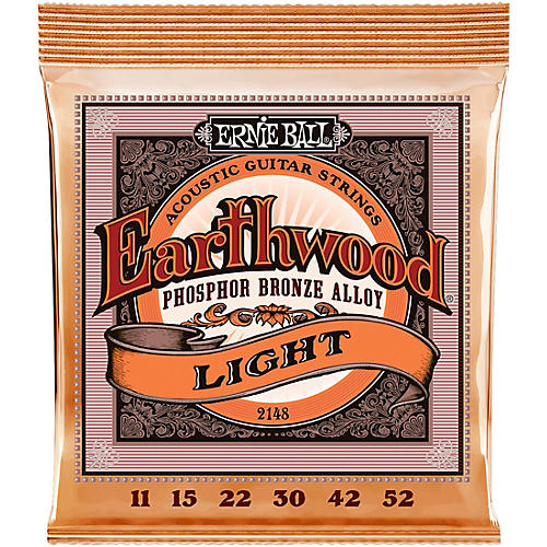 Ernie Ball 2148 Earthwood Phosphor Bronze Light Acoustic Guitar Strings 2-Pack - musicians--Friend