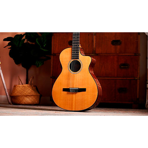 Taylor 212ce-N Plus Grand Concert Nylon-String Acoustic-Electric Guitar Natural - musicians--Friend