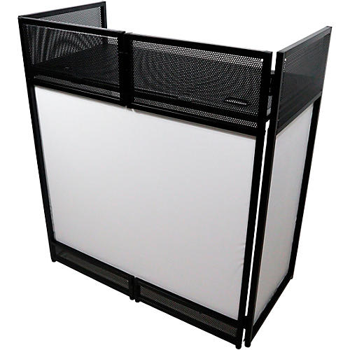 ProX XF-VISTABLMK2 Vista DJ Booth Facade Table Station With White and Black Scrim Kit and Padded Travel Bag - musicians--Friend