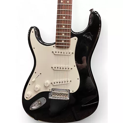 Used 2008 Fender American Standard Stratocaster Left Handed Black Electric Guitar Black - musicians--Friend