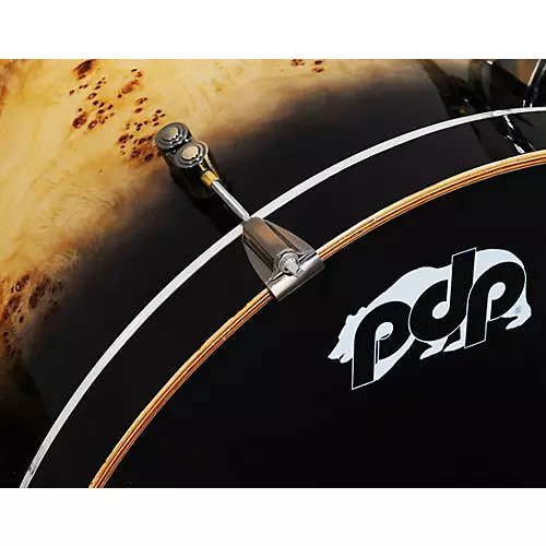 PDP by DW Limited-Edition Mapa Burl 4-Piece Shell Pack With Antique Bronze Hardware Black Burst - musicians--Friend