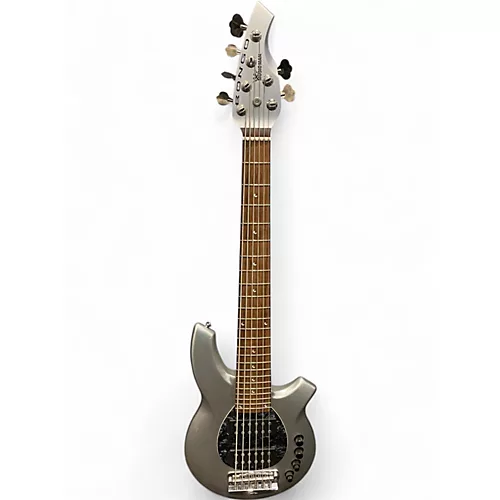 Used 2012 Ernie Ball Music Man Bongo 6 String SILVER Electric Bass Guitar SILVER - musicians--Friend