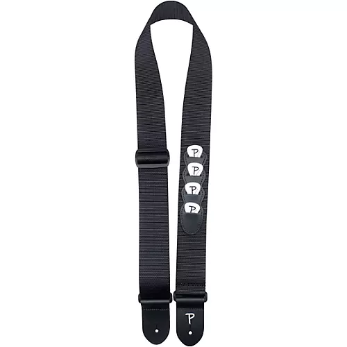 Perri's Heavy Nylon Guitar Strap With 4 Slot Pic Holder Black 2 in. - musicians--Friend