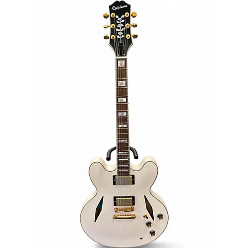 Used Epiphone Emily Wolfe Sheraton White Hollow Body Electric Guitar White - musicians--Friend