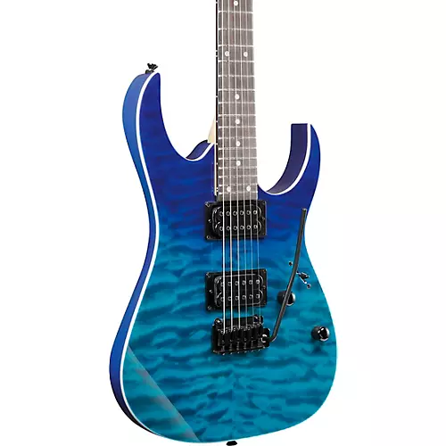 Ibanez GRG120QASP GRG Series 6-String Electric Guitar Transparent Blue Gradation - musicians--Friend
