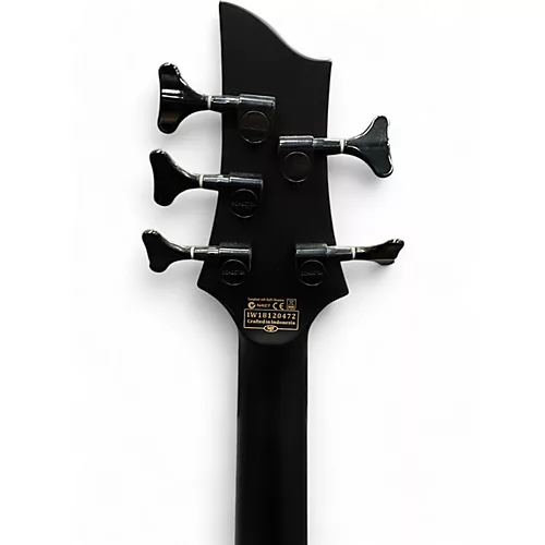 Used Schecter Guitar Research STILETTO STEALTH 5 Black Electric Bass Guitar Black - musicians--Friend