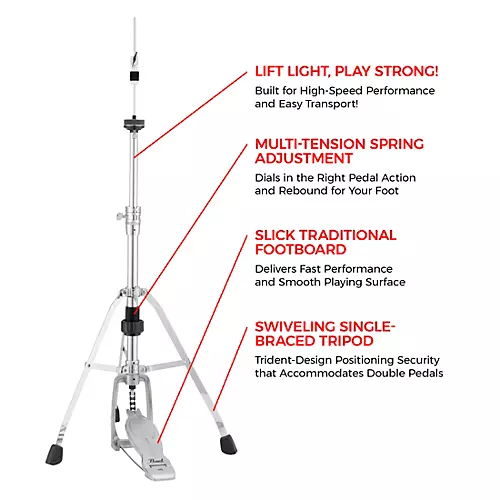 Pearl 1030 Series Single-Braced Hi-Hat Stand - musicians--Friend