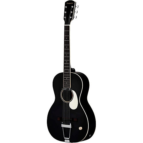 Orangewood Juniper Rubber Bridge Parlor Acoustic-Electric Guitar Black - musicians--Friend