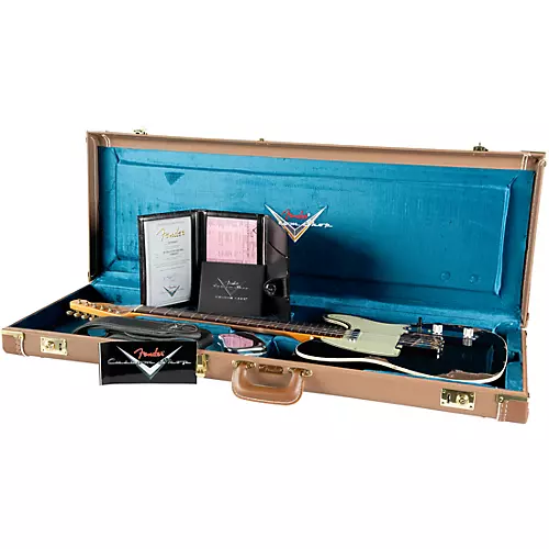 Fender Custom Shop 1960 Telecaster Custom Heavy Relic Electric Guitar Aged Black - musicians--Friend
