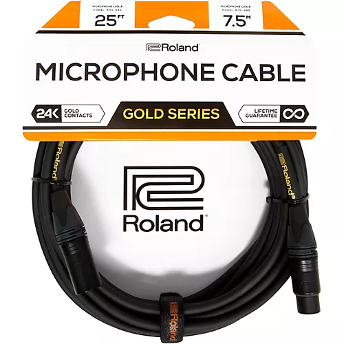 Roland Gold Series XLR Microphone Cable 50 ft. Black - musicians--Friend
