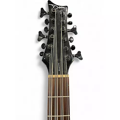 Used Dean Rhapsody 12 12-String TRANSPARENT BLACK Electric Bass Guitar TRANSPARENT BLACK - musicians--Friend
