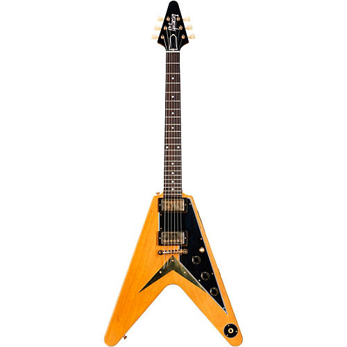 Gibson Custom 1958 Korina Flying V Black Pickguard Electric Guitar Natural - musicians--Friend