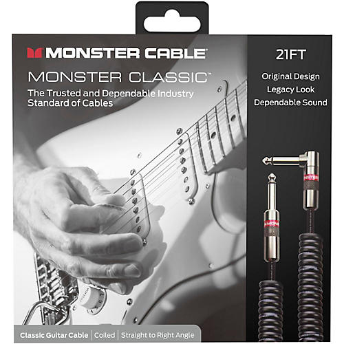 Monster Cable Prolink Monster Classic Pro Audio Instrument Cable, Coiled 21 ft. Black - musicians--Friend
