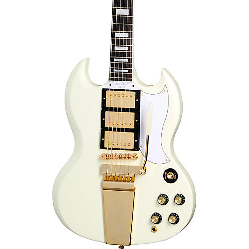 Epiphone Inspired by Gibson Custom 1963 Les Paul SG Custom With Maestro Vibrola Electric Guitar Classic White - musicians--Friend