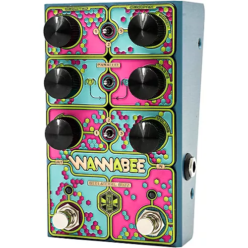 Beetronics FX Wannabee Beelateral Buzz Dual-Drive Effects Pedal Blue Anodized - musicians--Friend
