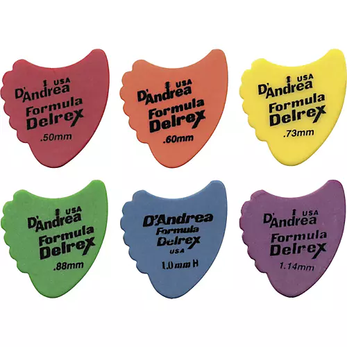 D'Andrea 390 Sharkfin Delrex Delrin Guitar Picks - One Dozen Yellow .73 mm - musicians--Friend