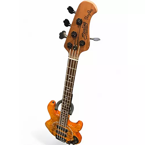 Used Sterling by Music Man Ray34 HH Poplar Burl Electric Bass Guitar Poplar Burl - musicians--Friend