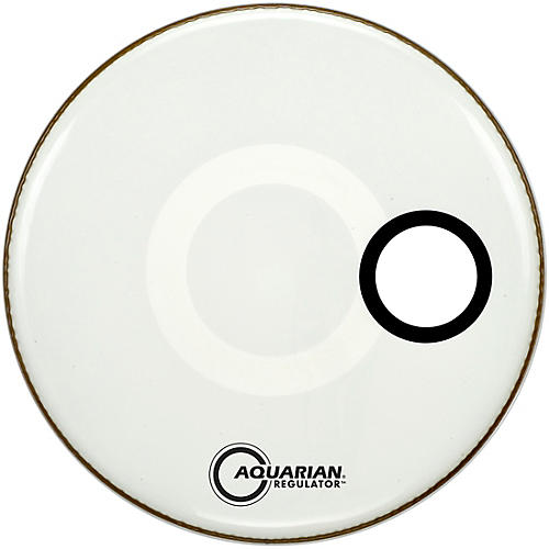 Aquarian Regulator RSM Off-Set Hole Bass Drum Head Gloss White 22 in. - musicians--Friend