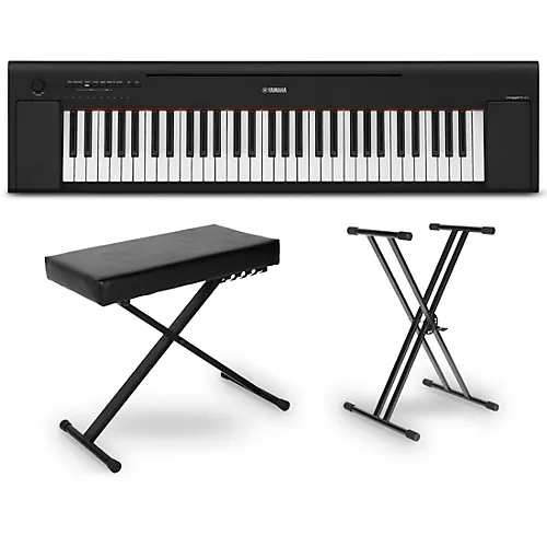 Yamaha Piaggero NP-15 61-Key Portable Keyboard Essentials Bundle Black - musicians--Friend
