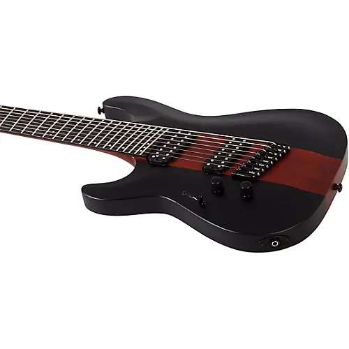 Schecter Guitar Research C-8 Multiscale Rob Scallon Left-Handed Electric Guitar Satin Dark Roast - musicians--Friend