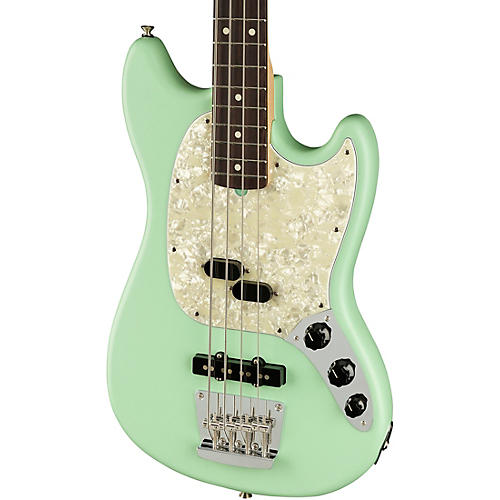 Fender American Performer Mustang Bass Rosewood Fingerboard Satin Seafoam Green - musicians--Friend