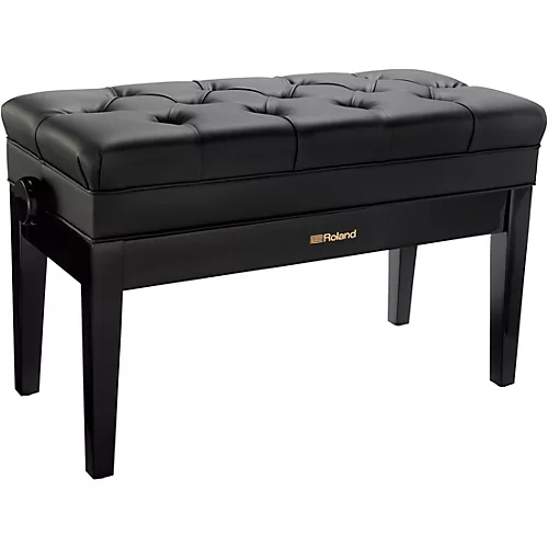 Roland RPB-D500-US Piano Bench, Duet Size, Vinyl Seat, Music Compartment Polished Ebony - musicians--Friend
