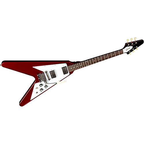Gibson Custom 1967 Mahogany Flying V Reissue With Maestro Vibrola Electric Guitar Sparkling Burgundy - musicians--Friend