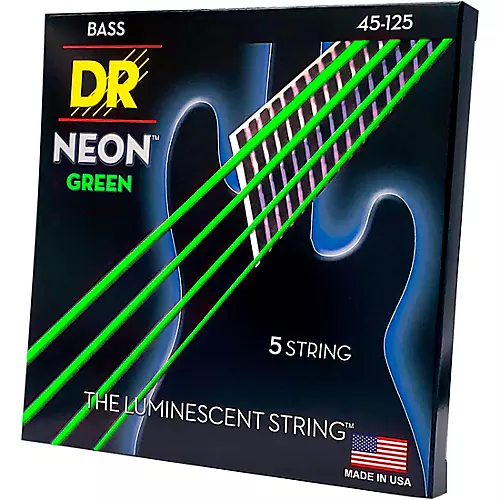 DR Strings NEON Hi-Def Green Bass SuperStrings Medium 5-String - musicians--Friend