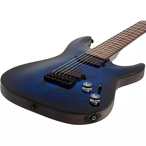 Schecter Guitar Research Omen Elite 7-String Electric Guitar See-Thru Blue Burst - musicians--Friend