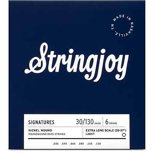 Stringjoy Signatures 6 String Extra Long Scale Nickel Wound Bass Guitar Strings 30 - 130 - musicians--Friend
