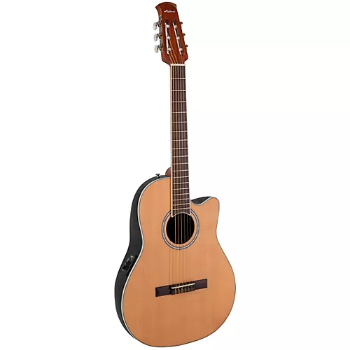 Applause AB24CC-4S Traditional Series Mid-Depth Cedar Nylon-String Classical Acoustic-Electric Guitar Natural - musicians--Friend