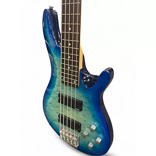 Used Schecter Guitar Research C5 PLUS Blue Electric Bass Guitar Blue - musicians--Friend