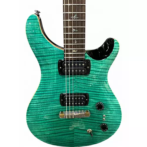 Used PRS SE Custom 22 aqua Solid Body Electric Guitar aqua - musicians--Friend