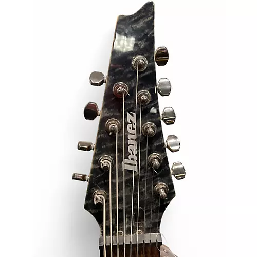 Used Ibanez RG9QM 9 String Black Solid Body Electric Guitar Black - musicians--Friend