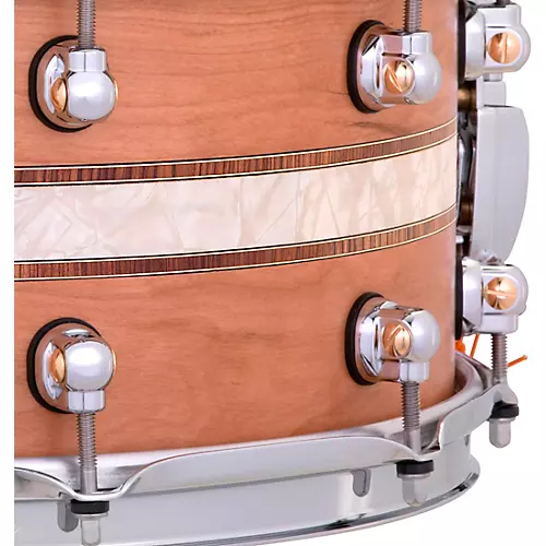 Pearl Music City Custom Solid Shell Snare Cherry with DuoBand Ebony Marine Inlay 14 x 6.5 in. - musicians--Friend