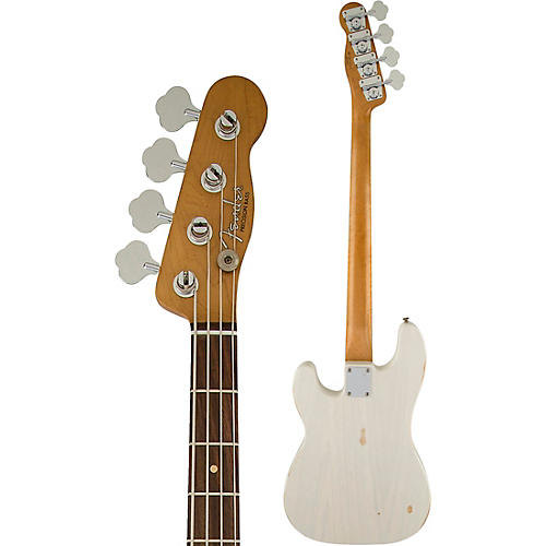Fender Mike Dirnt Road Worn Precision Bass White Blonde Rosewood Fingerboard - musicians--Friend